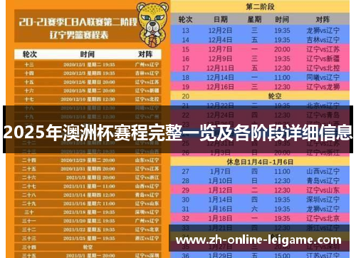 2025年澳洲杯赛程完整一览及各阶段详细信息